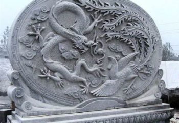 山西青石古典美——龙凤呈祥雕塑