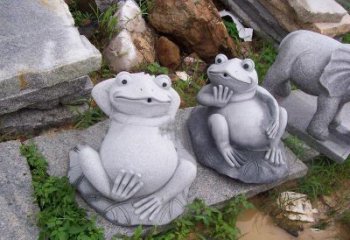 山西别具一格的青石青蛙喷水雕塑
