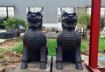 山西青铜精美麒麟雕塑，注入艺术气息