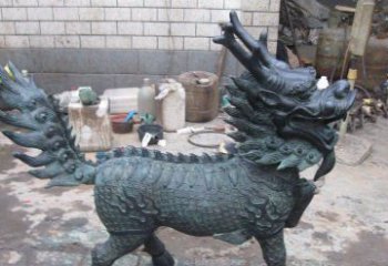 山西青铜雕制神兽麒麟，艺术匠心之至