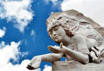 山西传说中的精卫—大理石雕塑