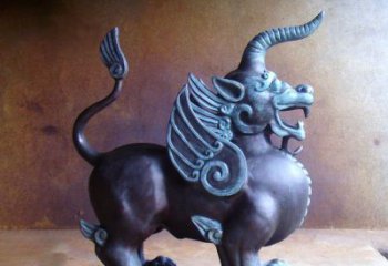 山西传承中国神兽文化的独角兽铜雕塑