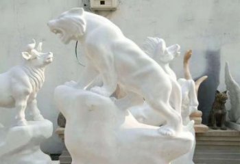 山西中领雕塑：汉白玉老虎雕塑