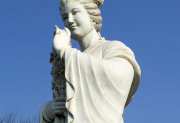 山西十二花神之三月桃花息夫人汉白玉精美美女雕像