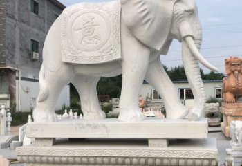 山西精美汉白玉雕塑：观音大象