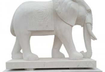 山西石雕公园立式大象雕塑