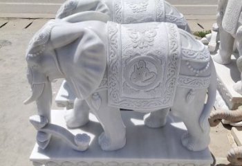 山西中领雕塑汉白玉大象雕塑，以精美的汉白玉材…
