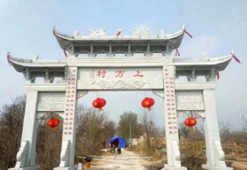 山西金色独角兽石雕牌坊