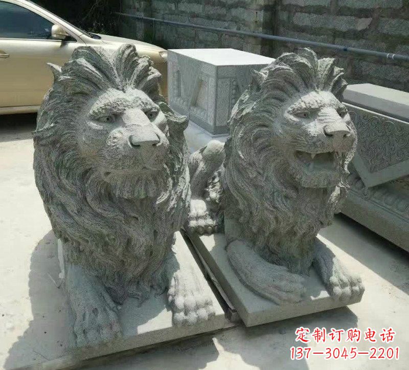 山西卧式狮子石雕
