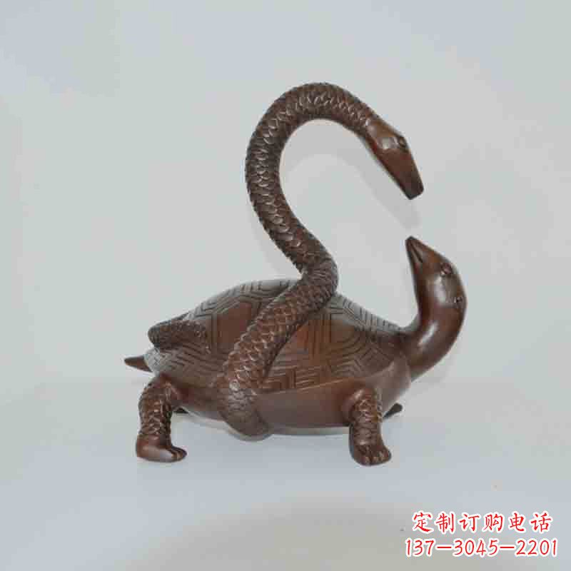 山西乌龟背蛇龟蛇铜雕