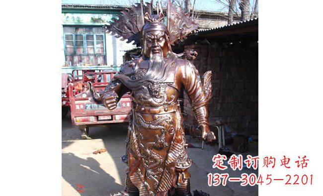 山西武财神持刀关公铜雕 (3)