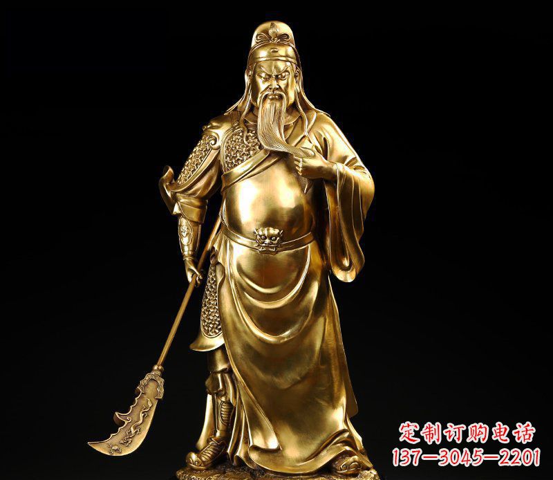 山西武圣握刀关公铜雕