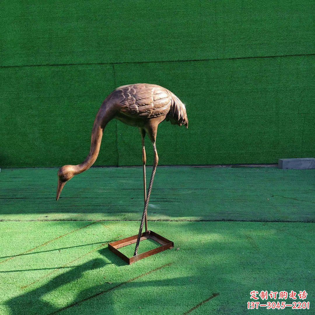 山西仙鹤拉鼓铜雕塑