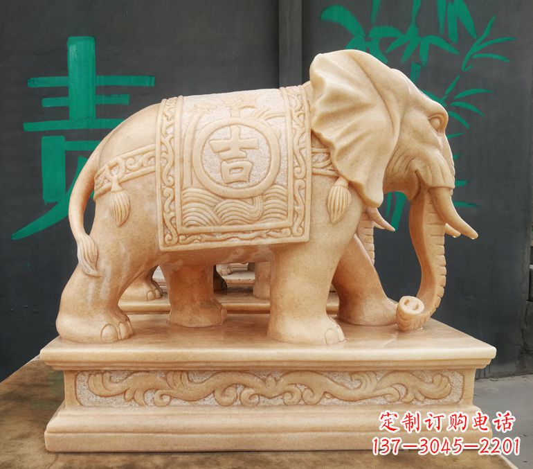 山西现代石雕大象雕像