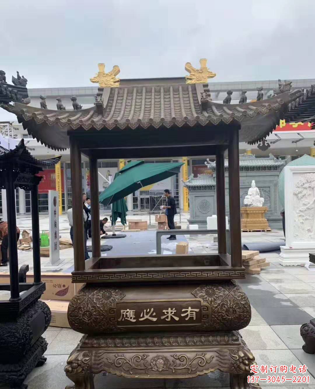 山西香炉铜雕户外摆件寺庙景观雕塑