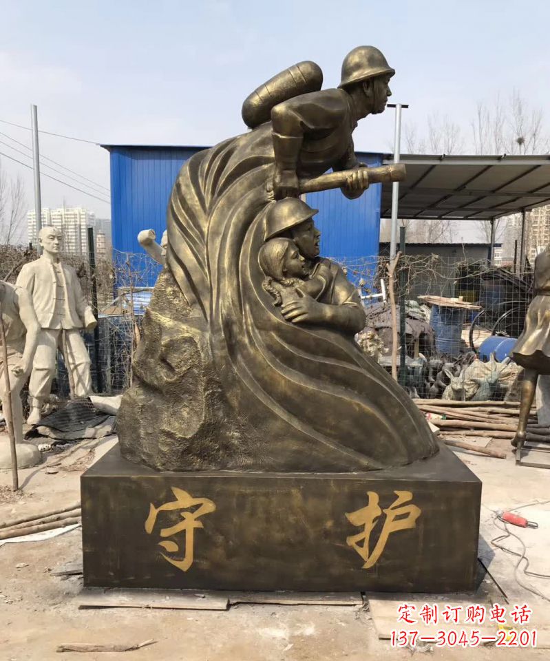 山西消防员铜雕112