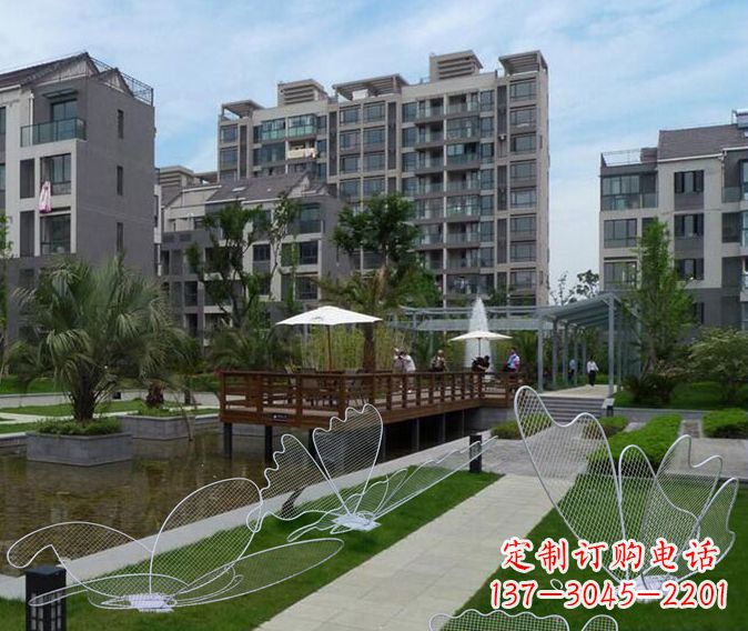 山西小区不锈钢镂空蝴蝶雕塑