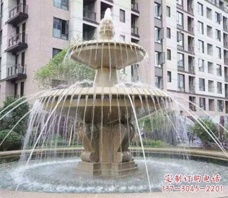 山西小区大型喷泉景观石雕