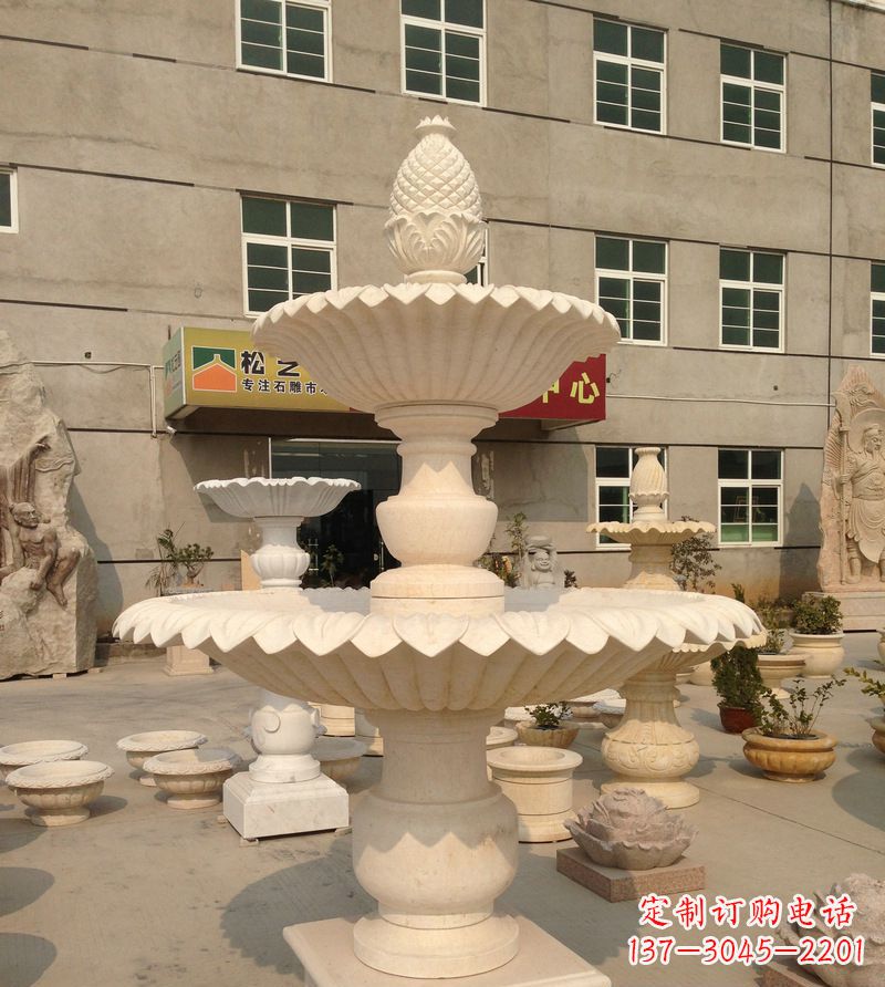 山西小区景观菠萝式喷泉石雕