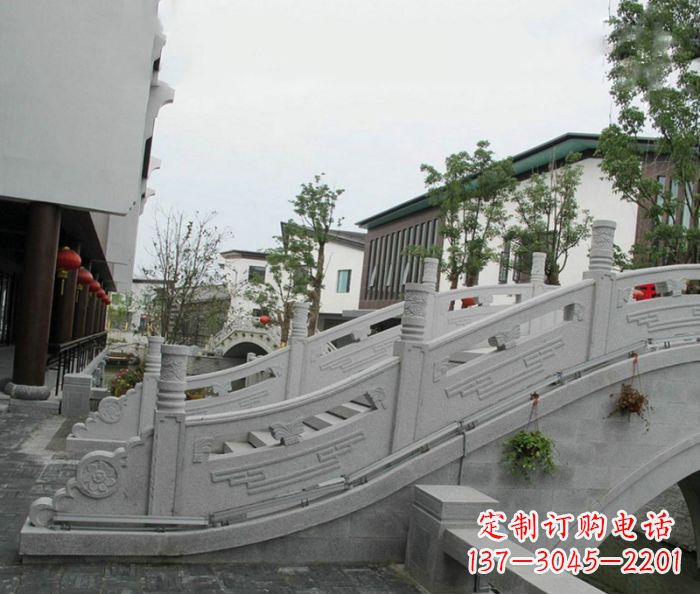 山西小区景观大理石拱桥