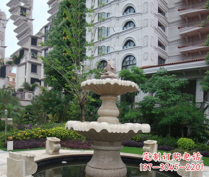 山西小区景观大理石鲤鱼喷泉石雕
