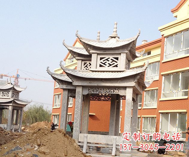 山西小区景观大理石凉亭石雕