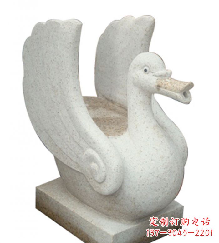 山西小区景观大理石天鹅喷泉石雕 (2)