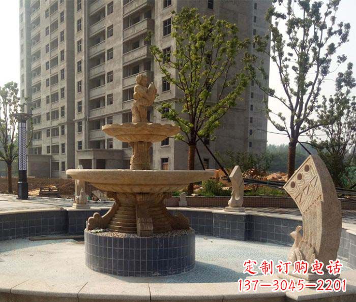 山西小区景观大型喷泉石雕