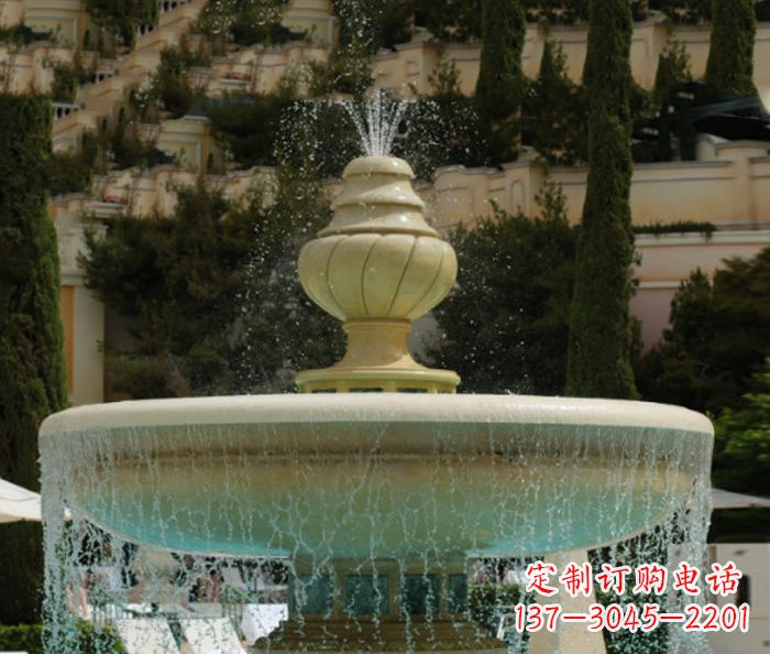 山西小区景观多层喷泉石雕_2