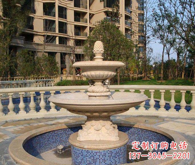 山西小区景观多层喷泉石雕