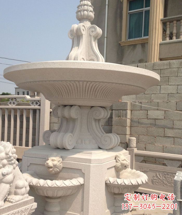山西小区景观汉白玉喷泉石雕