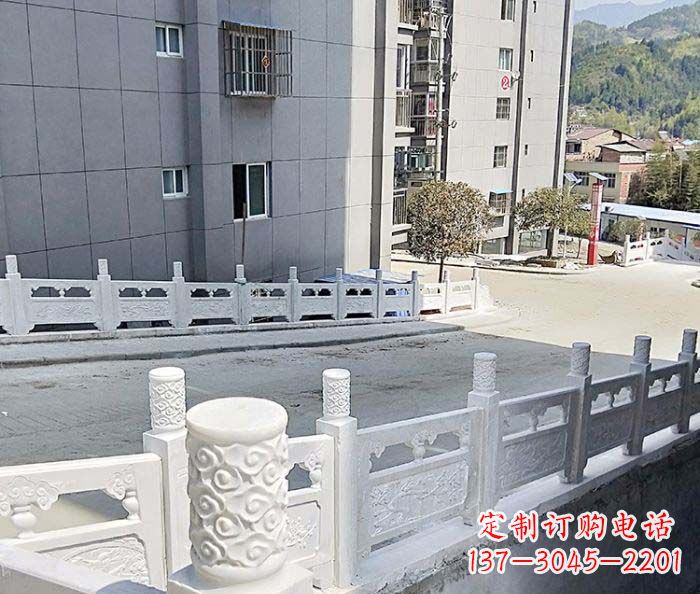 山西小区景观汉白玉石雕栏板