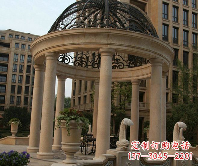 山西小区景观欧式石雕凉亭