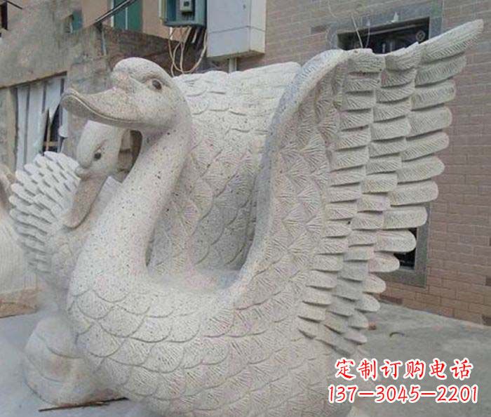 山西小区景观天鹅石雕喷泉