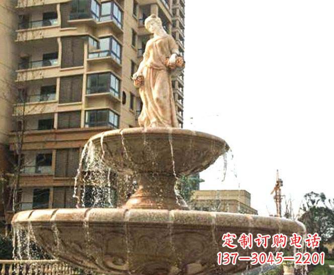 山西小区景观西方女人喷泉石雕