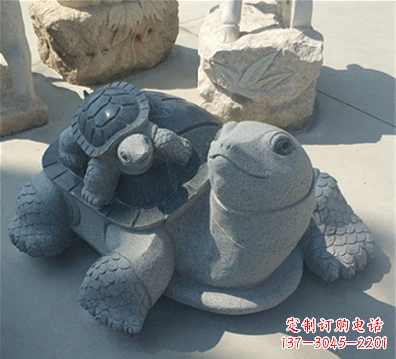 山西小区母子乌龟石雕