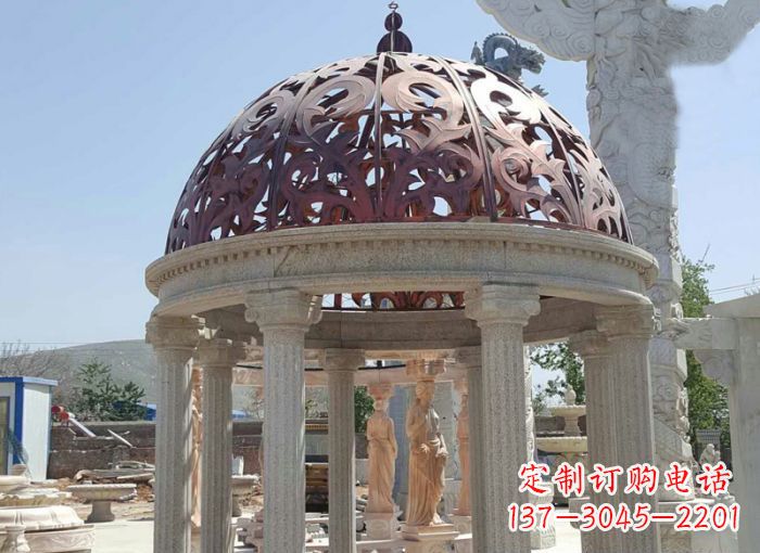 山西小区欧式圆顶凉亭石雕 (3)