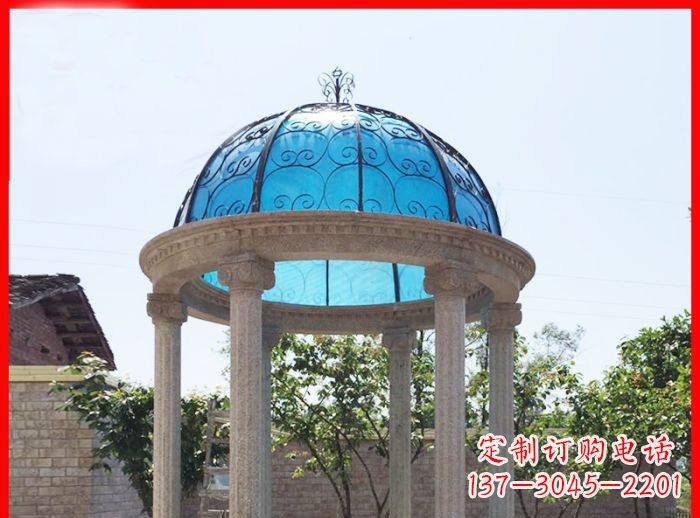 山西小区欧式圆顶凉亭石雕_2