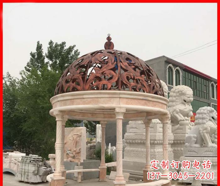 山西小区欧式圆顶凉亭石雕_1