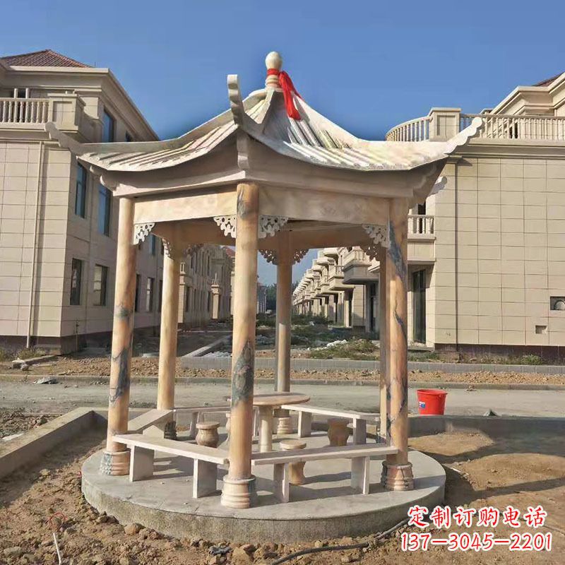 山西小区庭院石雕凉亭