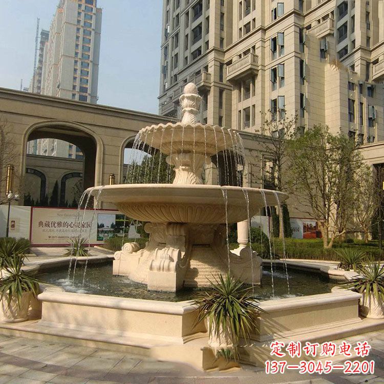 山西小区庭院石雕欧式喷泉