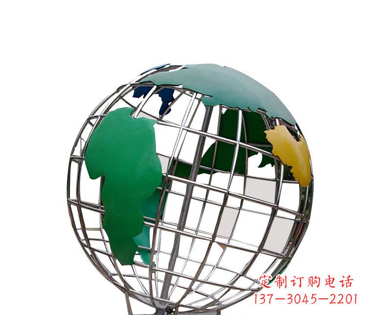 山西校园不锈钢地球仪摆件雕塑