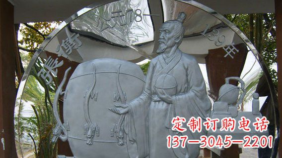 山西校园不锈钢名人宣传雕塑