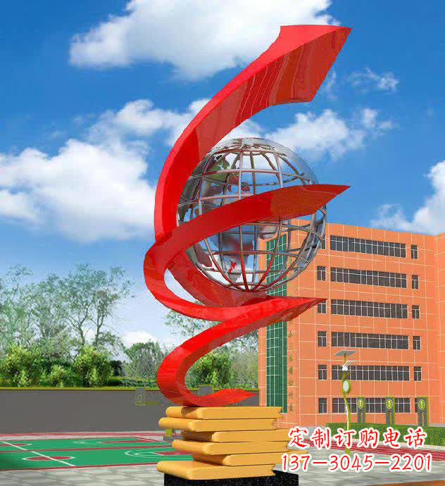 山西校园不锈钢书籍标志雕塑