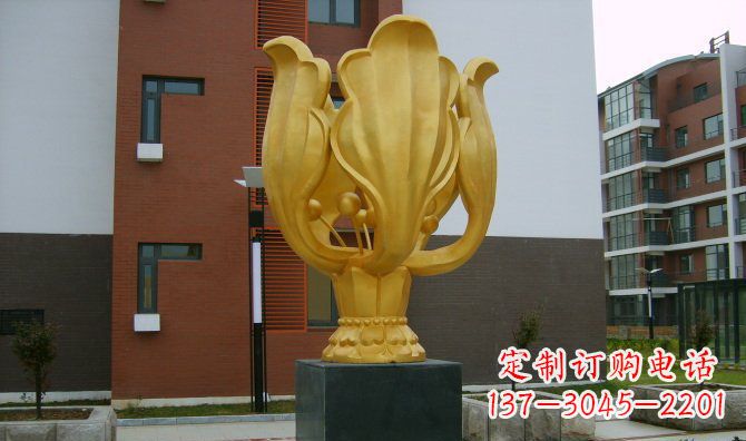 山西校园不锈钢紫荆花雕塑
