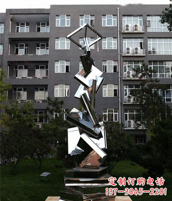 山西校园抽象不锈钢书籍雕塑