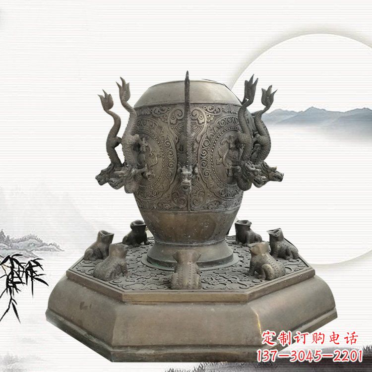 山西校园地动仪铜雕