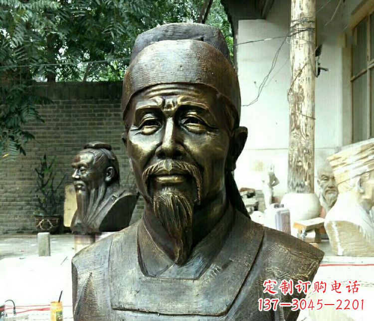 山西校园杜甫胸像铜雕