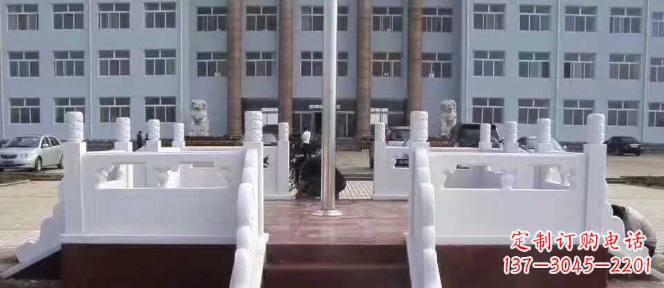 山西校园汉白玉升旗台石雕
