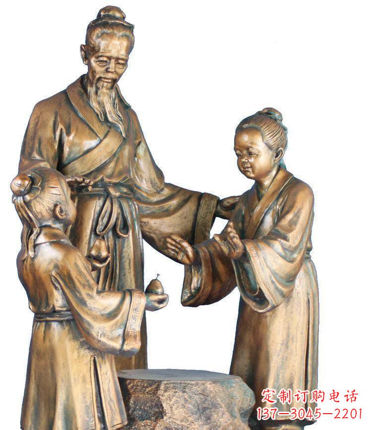 山西校园孔融让梨景观铜雕